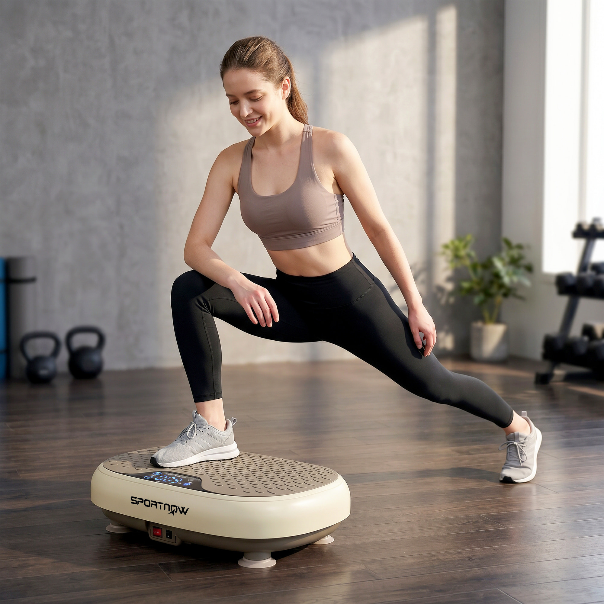 Plataforma Vibratoria, 20 Velocidades, 3 Programas, Plataforma Vibración Muscular 150W con Pantalla LED, Mando a Distancia, Máquina para Hacer Ejercicio en Casa, Adelgazar, Drenaje Linfático