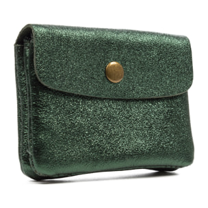Alpignano monedero mujer. Piel auténtica Gamuza lacada brillante.