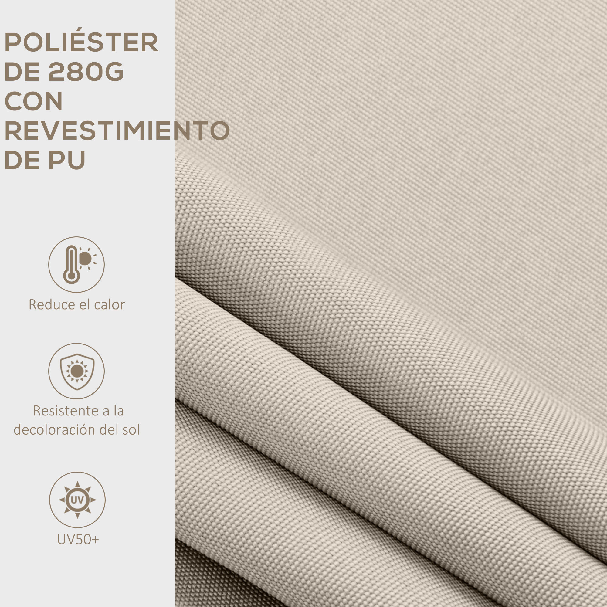 Toldo Manual Retrá¡ctil con Manivela de Aluminio 200x250 cm Toldo de Pared o Techo con Protección Solar UV50+ para Jardín Terraza Exterior Crema