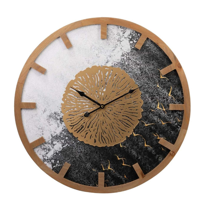 Reloj Pared Metal Mdf 60x5x60 Cm