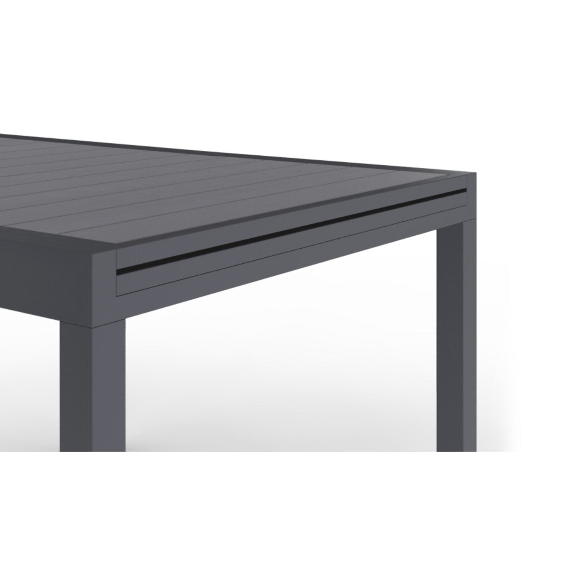 Table de jardin extensible en polywood gris anthracite 90-180cm