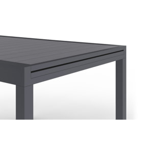 Table de jardin extensible en polywood gris anthracite 90-180cm