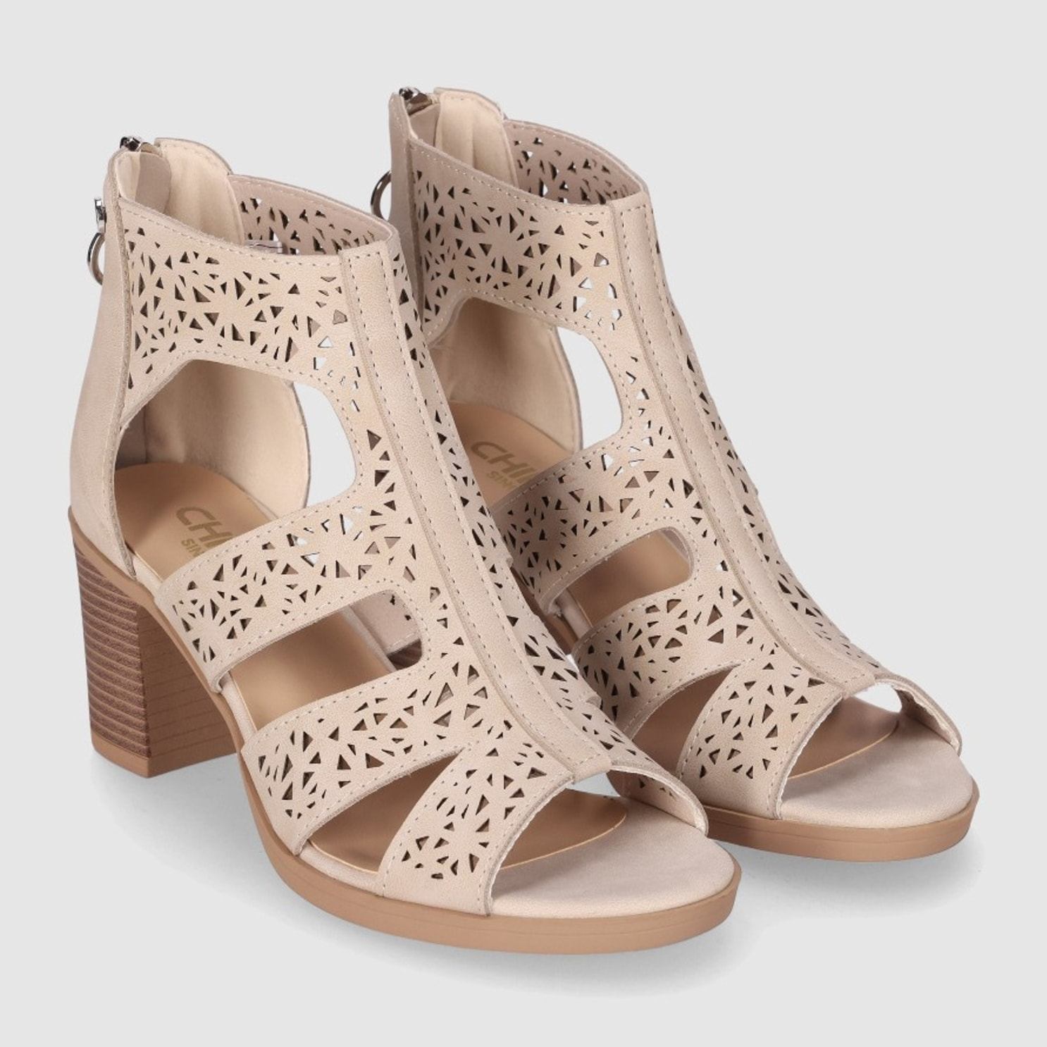 Sandalias - Beig - Tacón: 7 cm