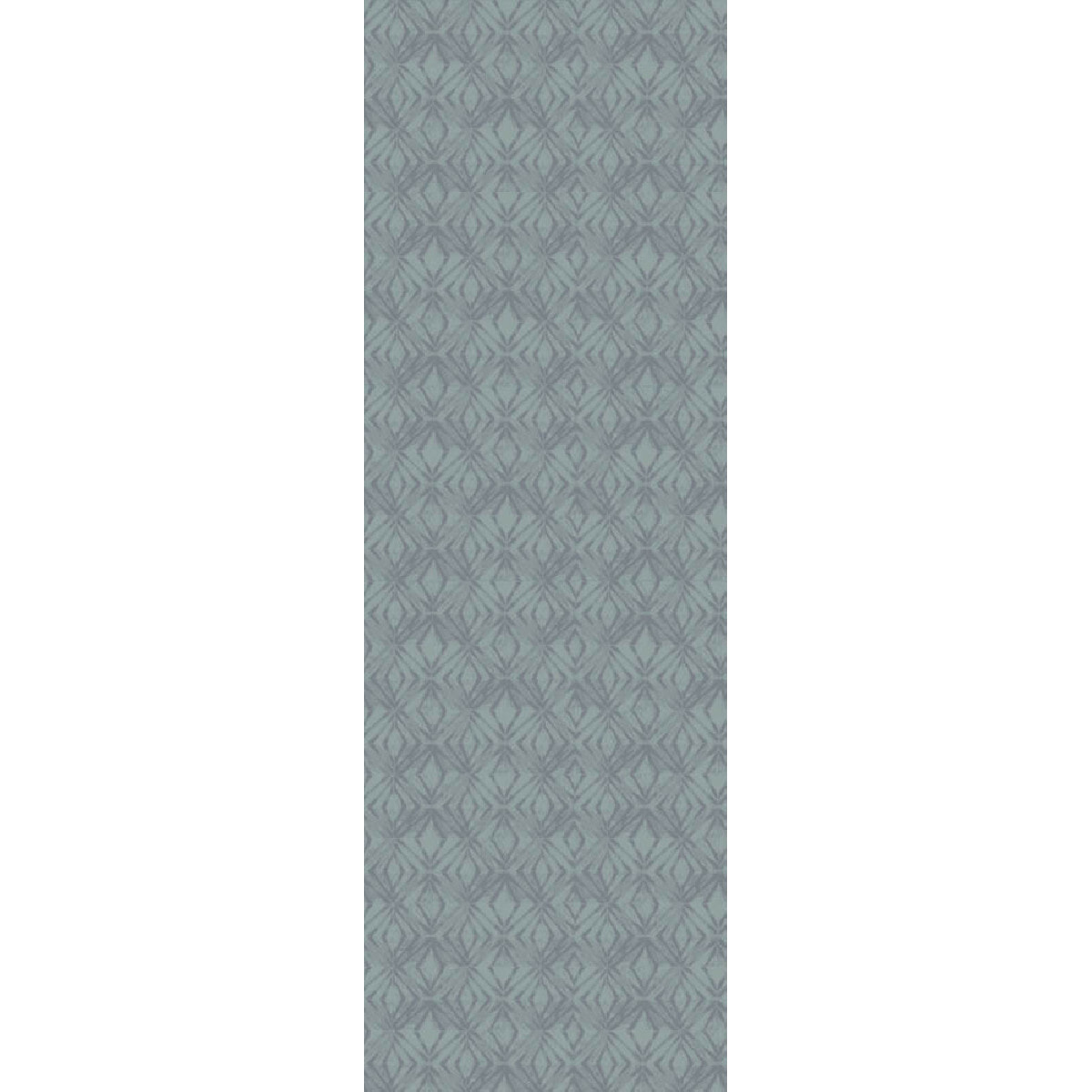 Chemin de table pur coton motif jacquard bleu Mille ikats zinc