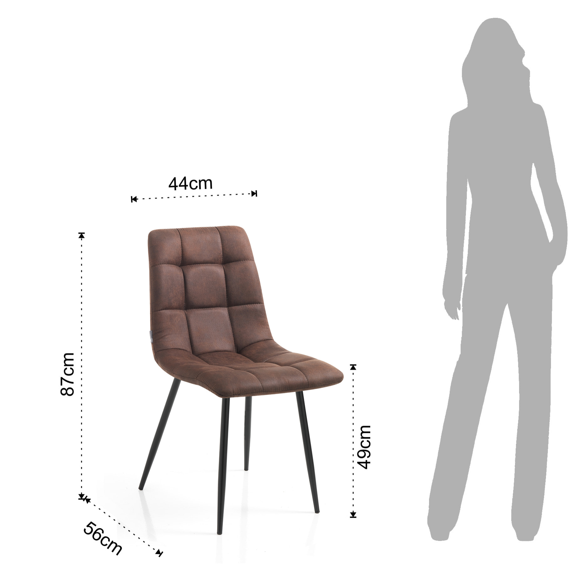 Tomasucci Lot de 4 Chaises TOFFEE OLD BROWN Marron
