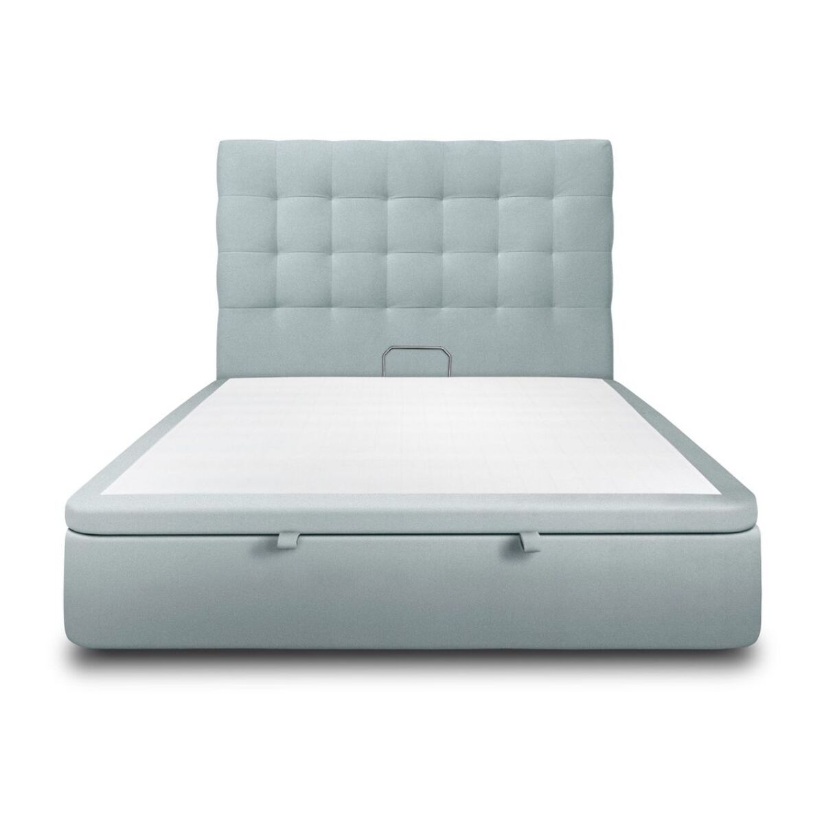 Lit avec sommier et tête de lit capitonnée - Velours au style chic - Adapté à tous les matelas, montage rapide - Finition élégante