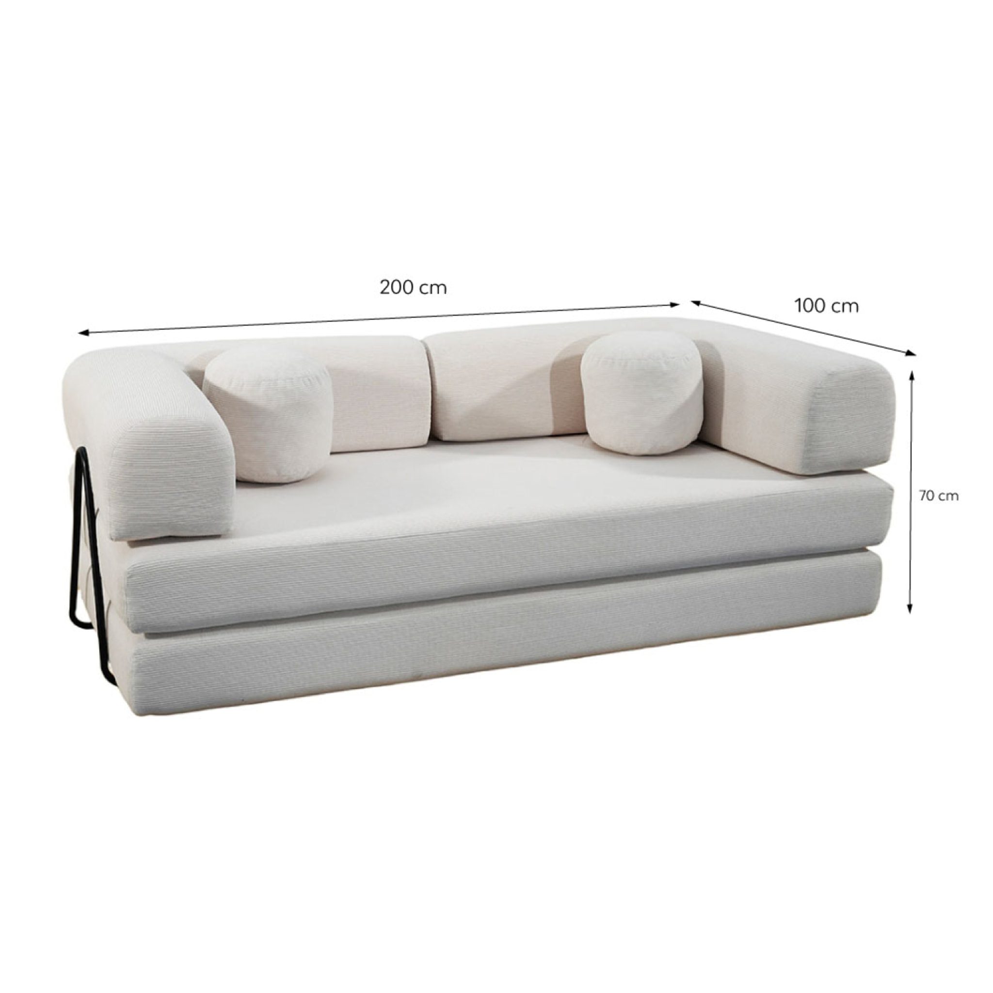 Canapé compressé convertible modulable 3 places en velours côtelé beige DEAN
