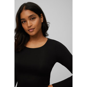 Maglietta termica con controllo della temperatura e maniche lunghe in nero