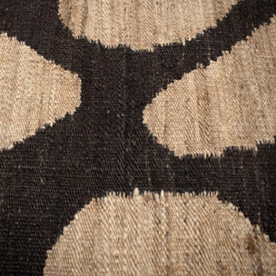 Tapis Kilim FIca tissé à la main en jute avec des formes rondes pour motif