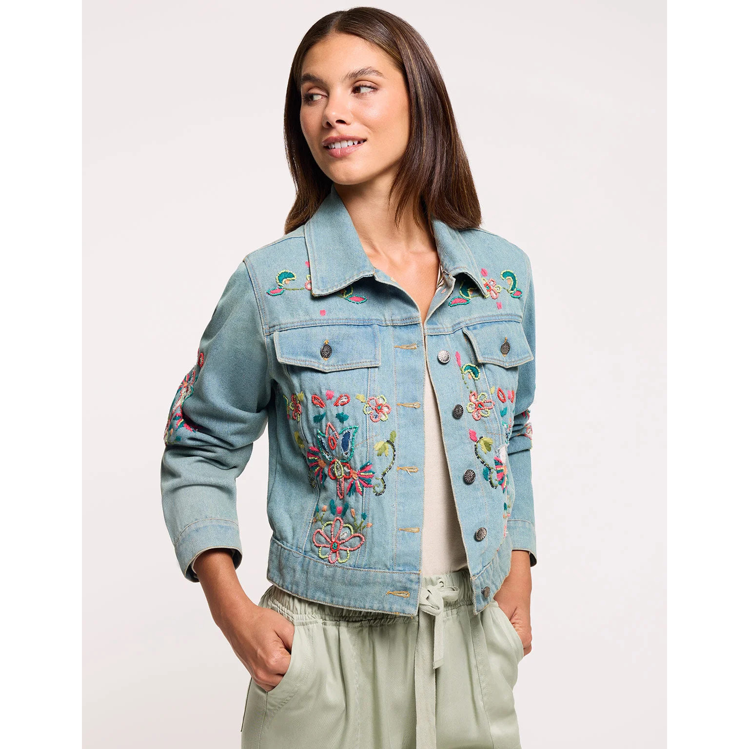 Chaqueta Bordada Azul - Lemnara