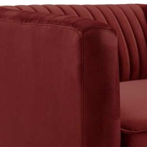 Fauteuil Gatsby en velours bordeaux