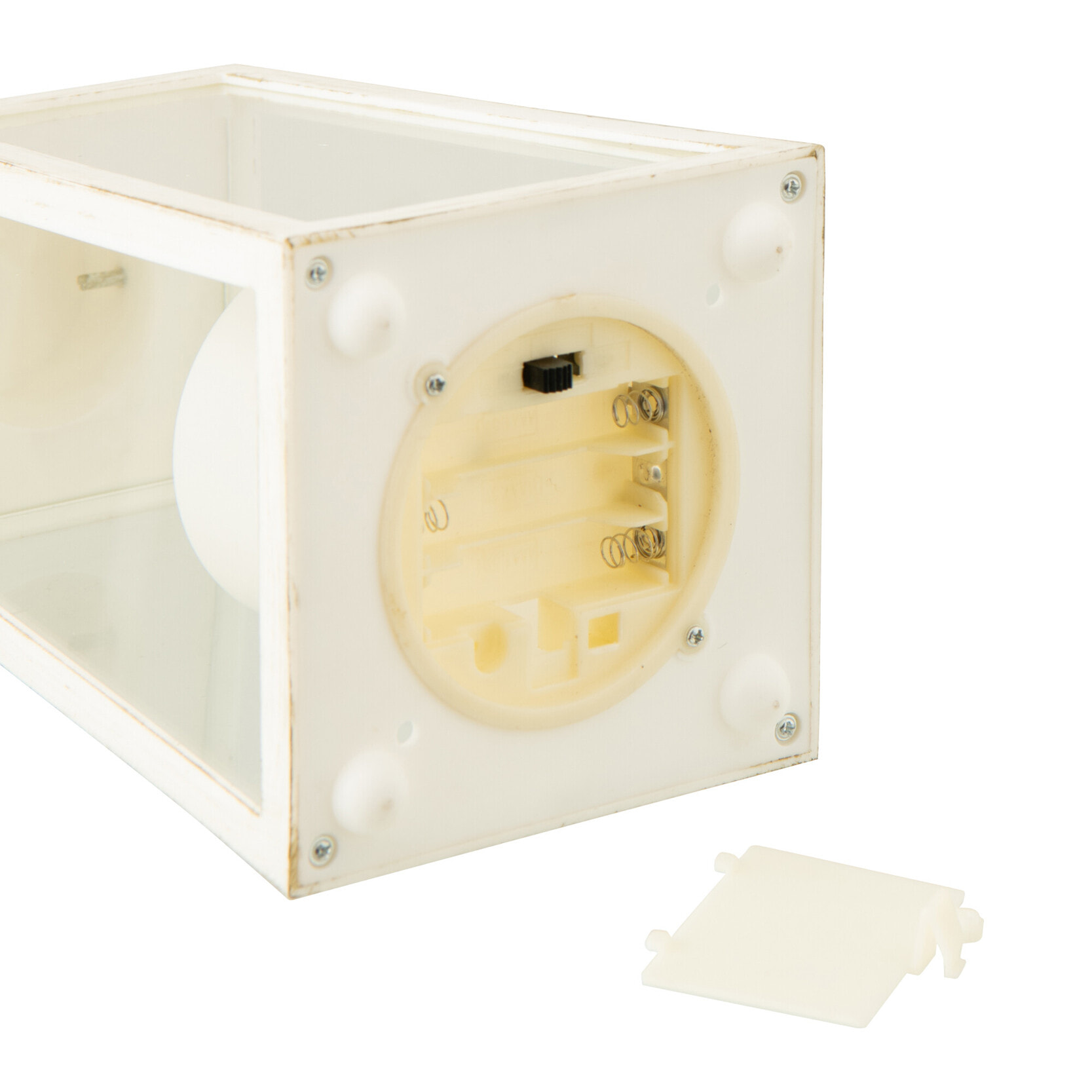 J-Line Lanterne + Bougie - verre - blanc - small - 2 pièces - lumières LED