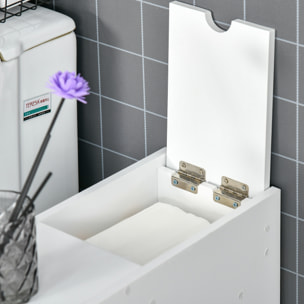 Armario Auxiliar de Baño Mueble de Baño Estrecho con 2 Cajones y Compartimiento Superior con Tapa para Lavabo Ducha 17x48x58 cm Blanco