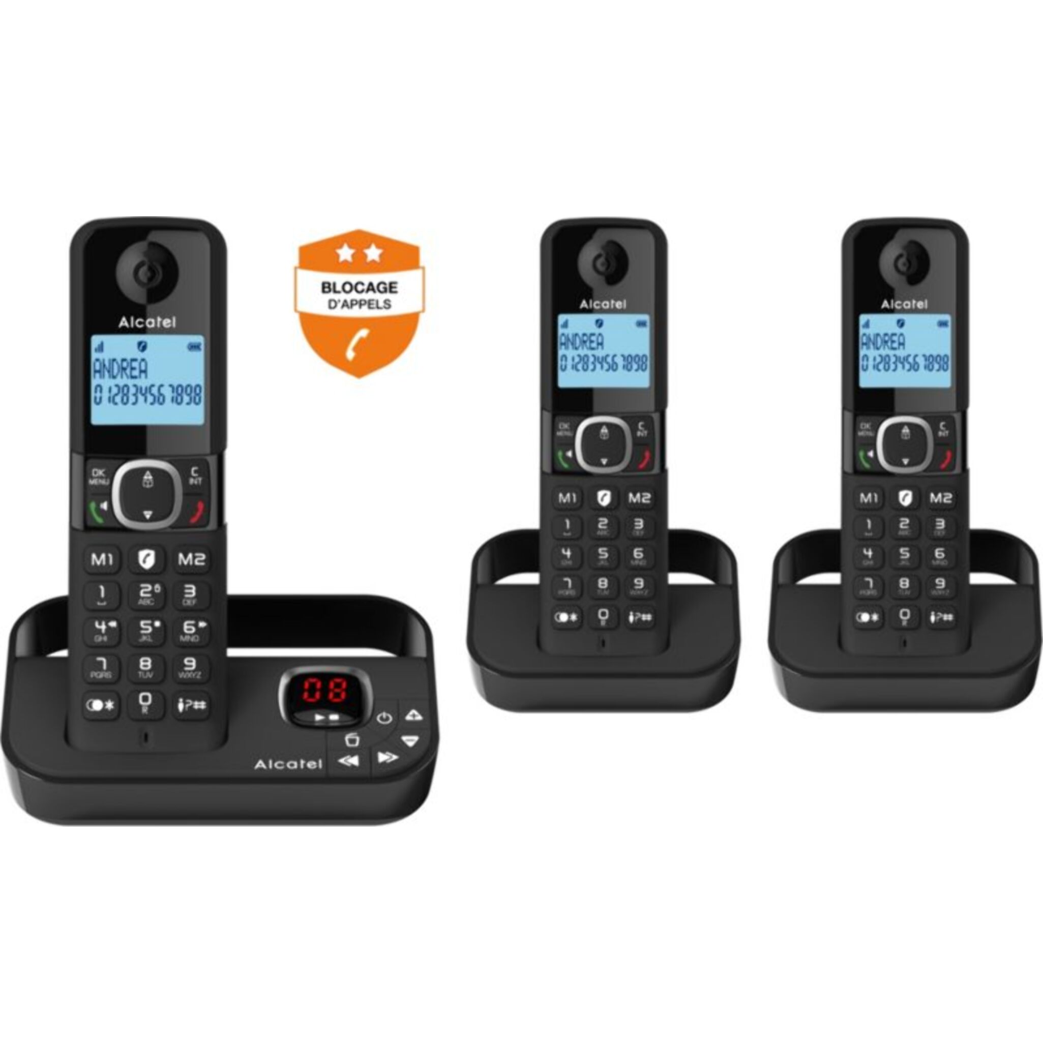 Téléphone sans fil ALCATEL F860 Voice Trio Noir