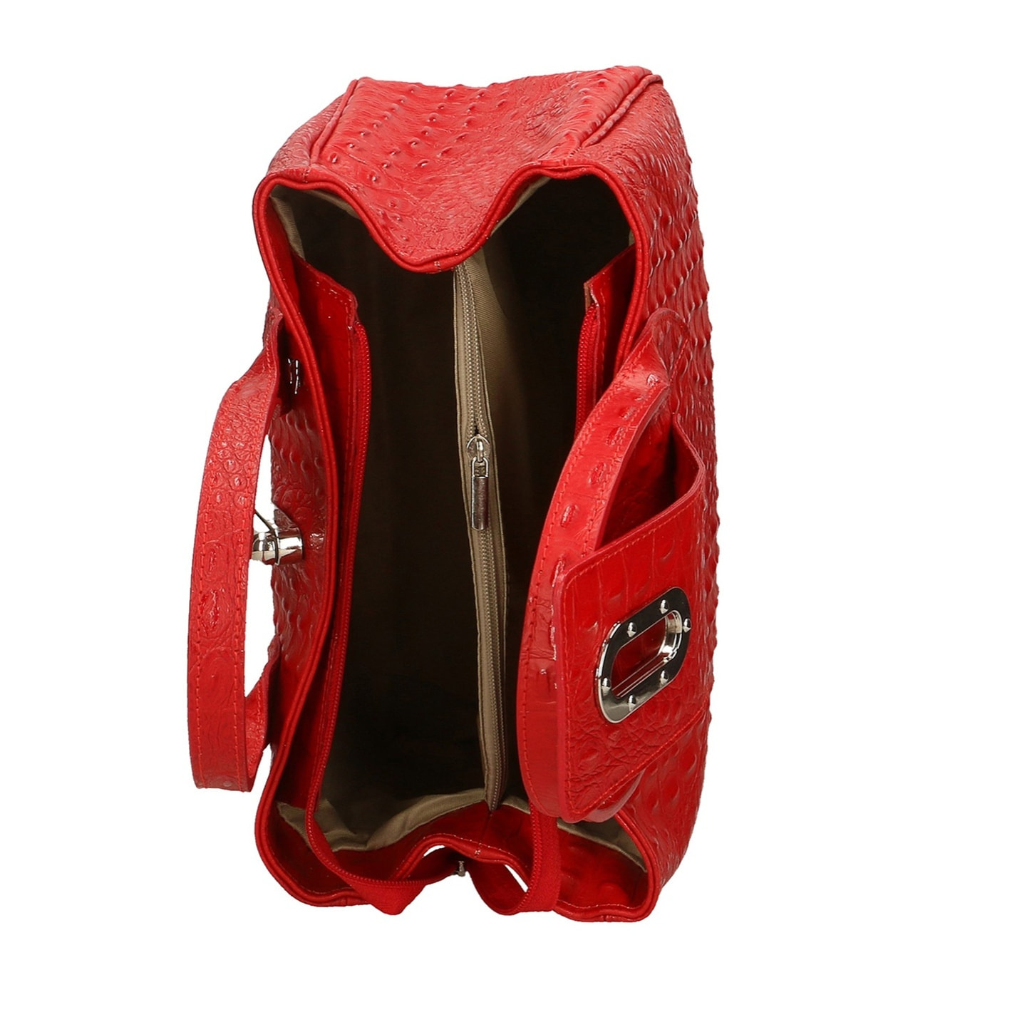 Borsa a mano da donna - Modello Ascoli - Pelle stampata cocco - 35.0 x 25.0 x 15.0 cm