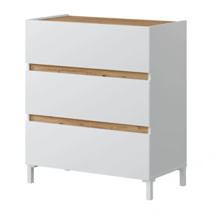 Cómoda Tempus Blanco Artik (Blanco Mate) - Roble Nodi