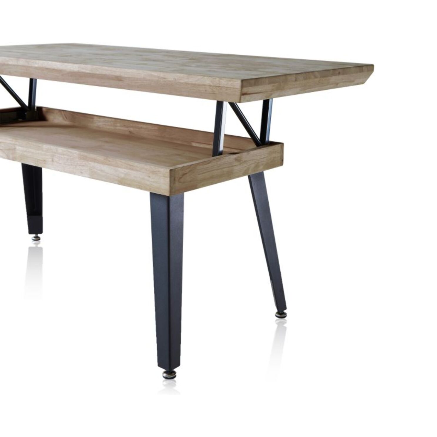 Mesa de centro elevable Berg Roble Honey - Negro