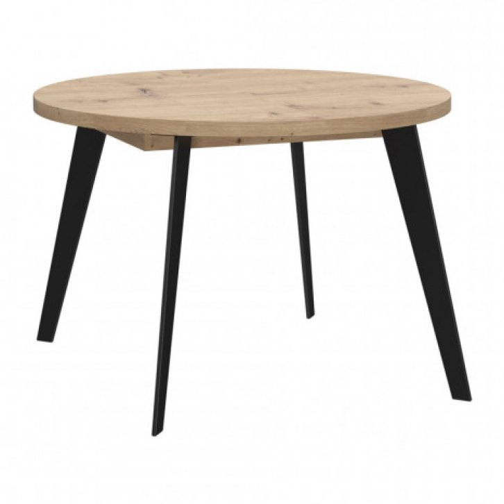 Table ronde en bois extensible D.110 cm - 3 coloris - XTRA