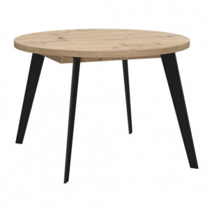 Table ronde en bois extensible D.110 cm - 3 coloris - XTRA
