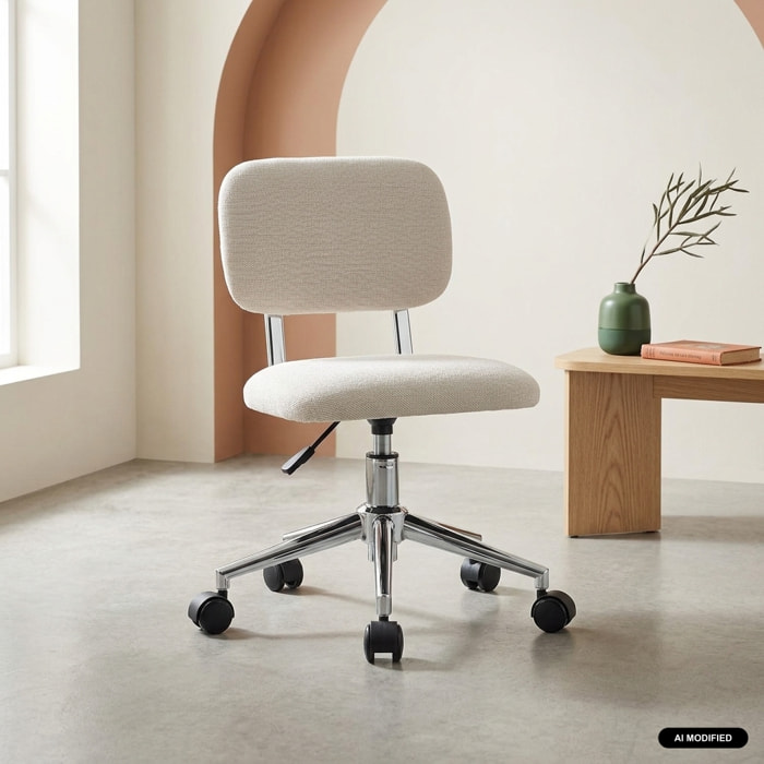 Chaise de bureau enfant à roulettes ajustable tissu chenille AMORY KID