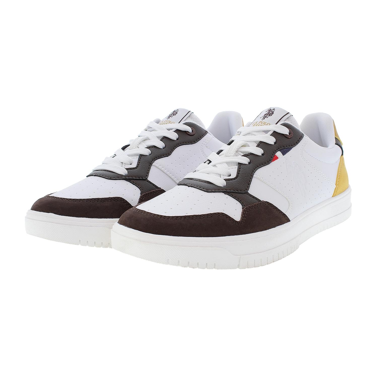 Sneakers U.S. Polo Assn. bianco-marrone scuro