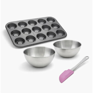 Set de 4 ustensiles de pâtisserie moule à gâteaux bols et spatule Spécial créative Spécial créative Zenker  Spécial créative