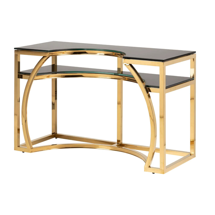 Consola Acero Inoxidable Cristal Sharjah 120x50x75 Cm