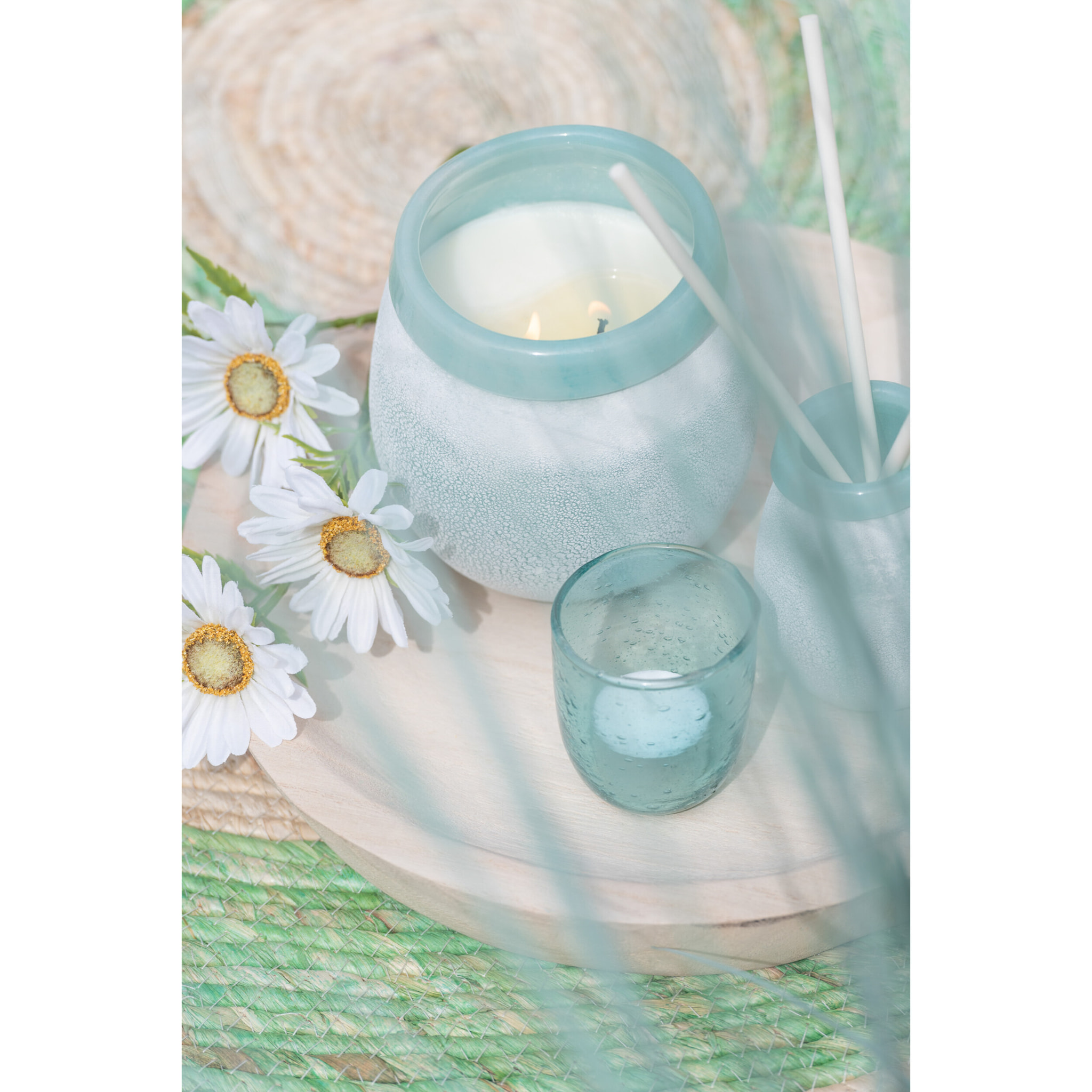 J-Line photophore Bulles - verre - aqua - small - 6 pcs