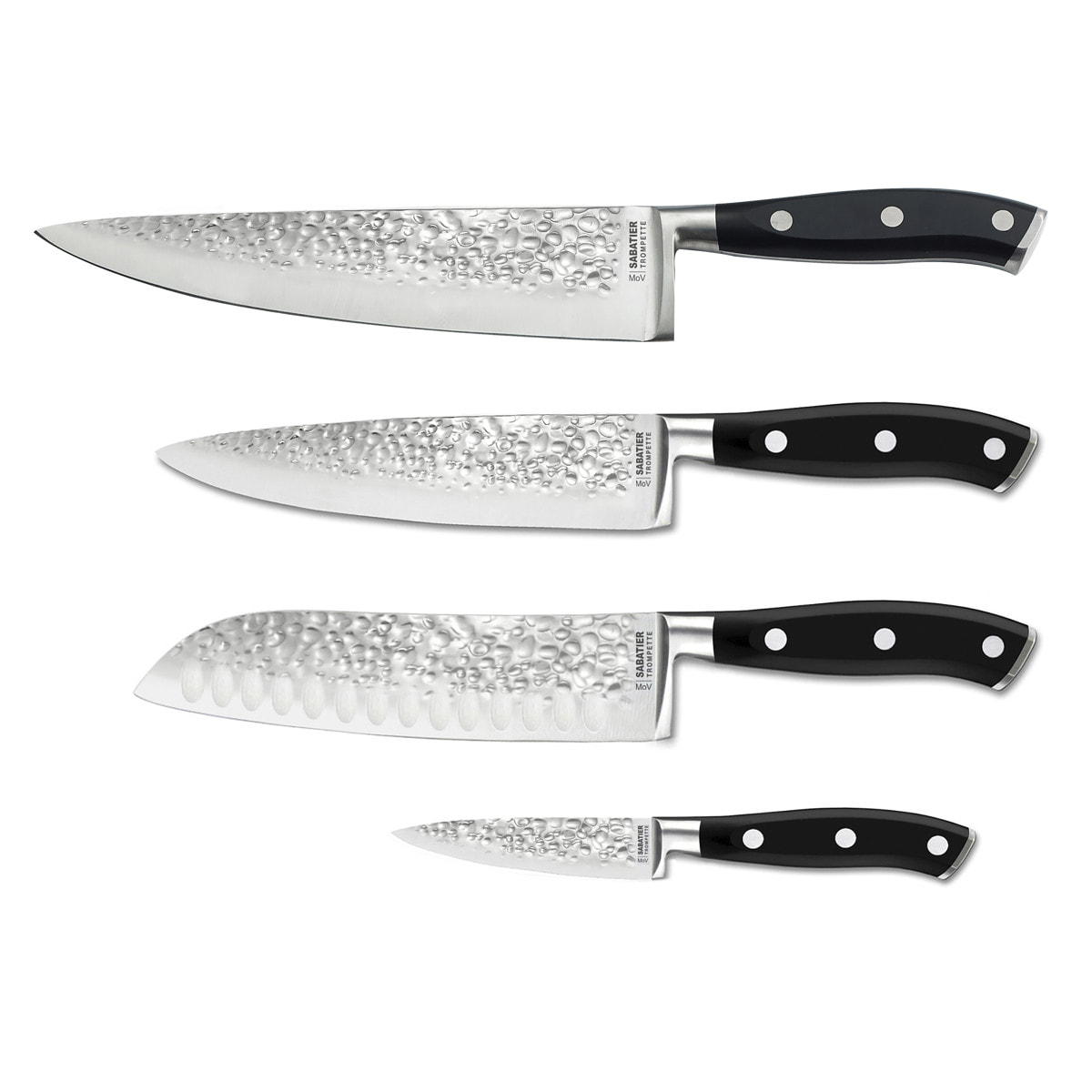 Carbon - Couteau d'office 9 cm martelé avec protection de lame