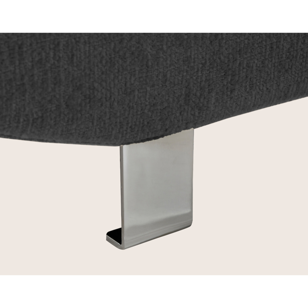 Margaux - Canapé d'angle gauche 5 places convertible avec coffre et têtières réglables en velours texturé - Gris