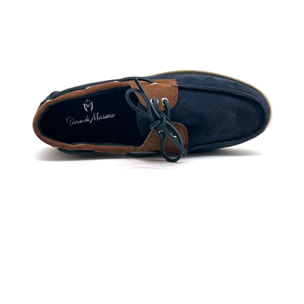 Zapatos Náuticos para Hombre - Duca di Morrone Santiago Suede Blue/Brown