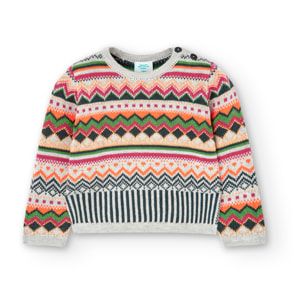 Jersey tricotosa jacquard de bebé niña