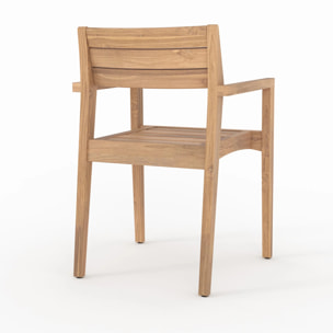 Lot de 2 chaises de jardin en bois de teck recyclé - Yogy
