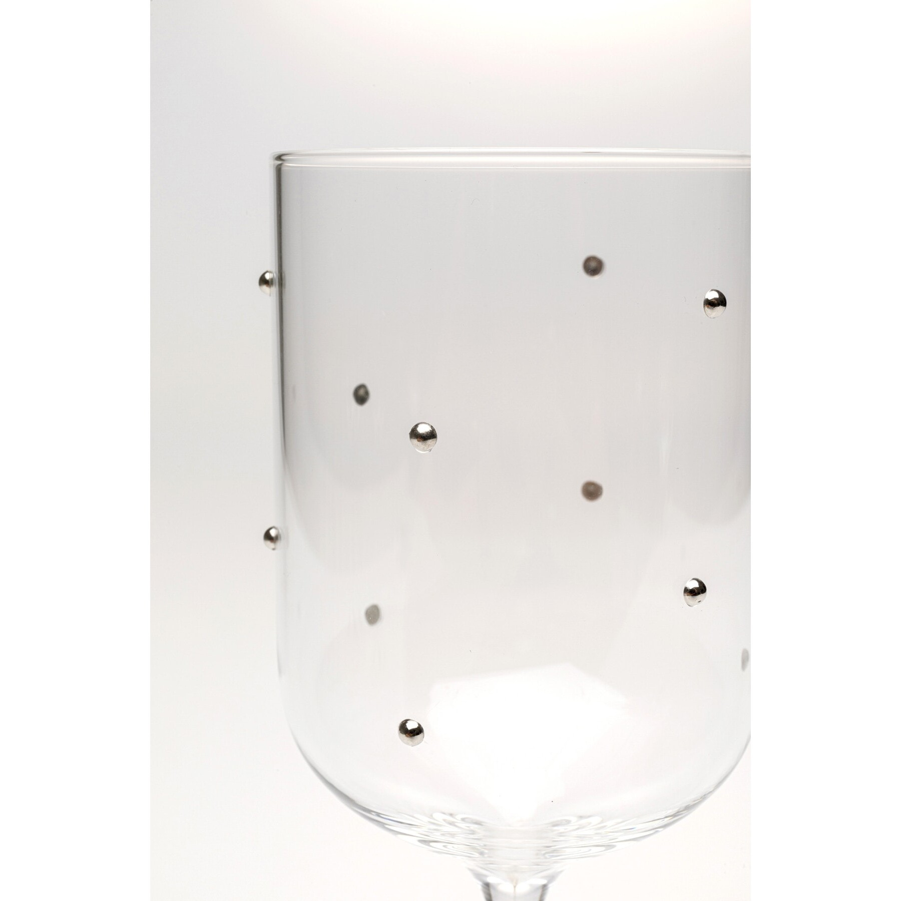 Verres à vin Glam Dots argentés set de 4 Kare Design