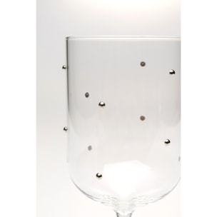 Verres à vin Glam Dots argentés set de 4 Kare Design