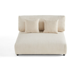 Garance - module d'assise 2 places - en velours côtelé - Beige