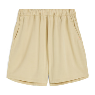Pantaloni short da donna in lino viscosa con gamba ampia