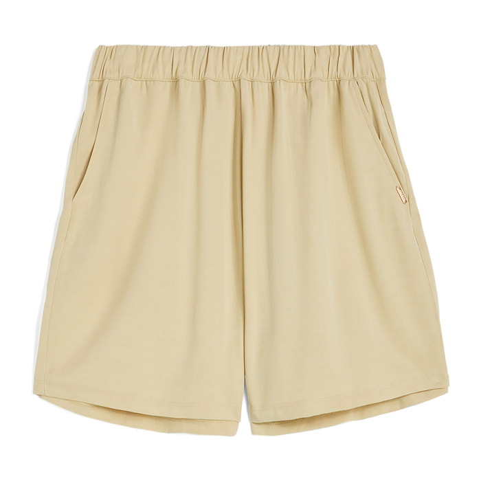 Pantaloni short da donna in lino viscosa con gamba ampia