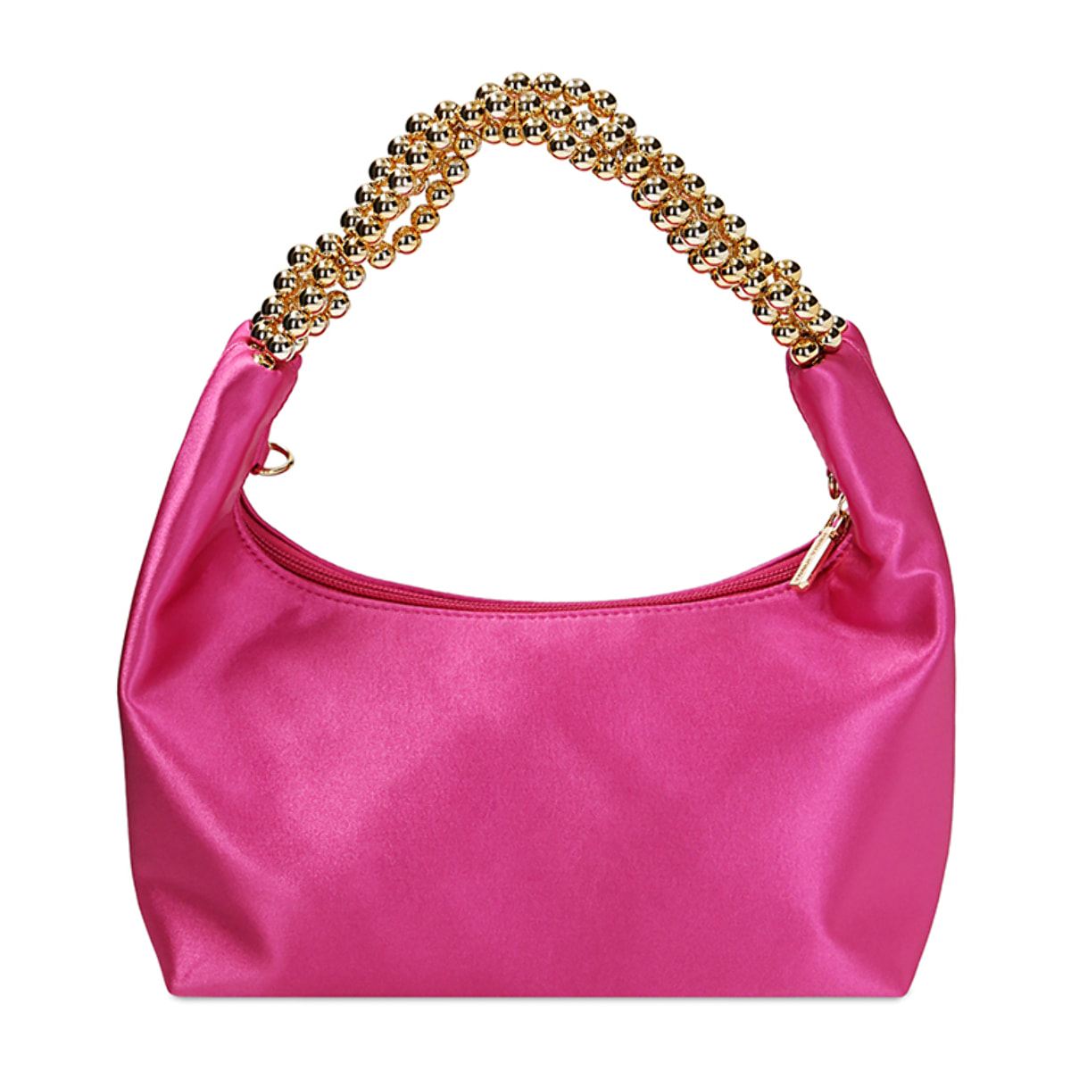 Borsa a mano fucsia in raso