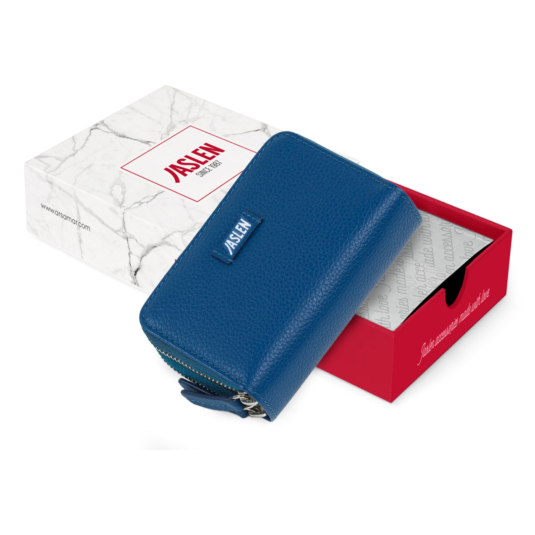 Monedero Piel Mujer Jaslen Amberes Azul