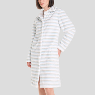 Bata larga de mujer Celeste