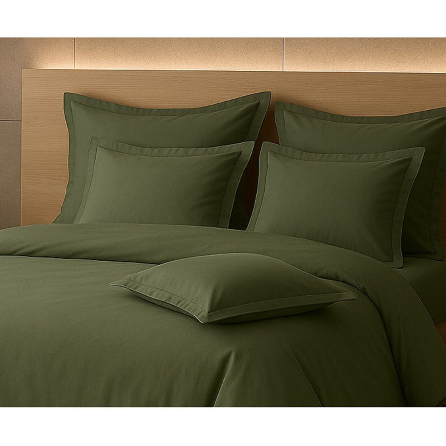PARURE HOUSSE DE COUETTE 2 PERS 240x220 percale de Coton - PERCALE KAKI