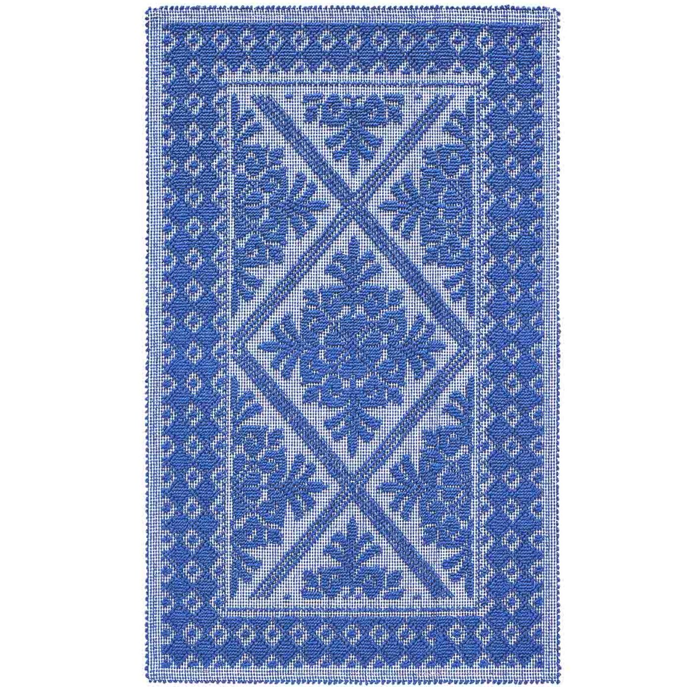 Tappeto Sardo Blu Ingresso Cucina Bagno