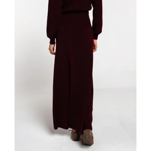 Falda larga de punto recta de mujer