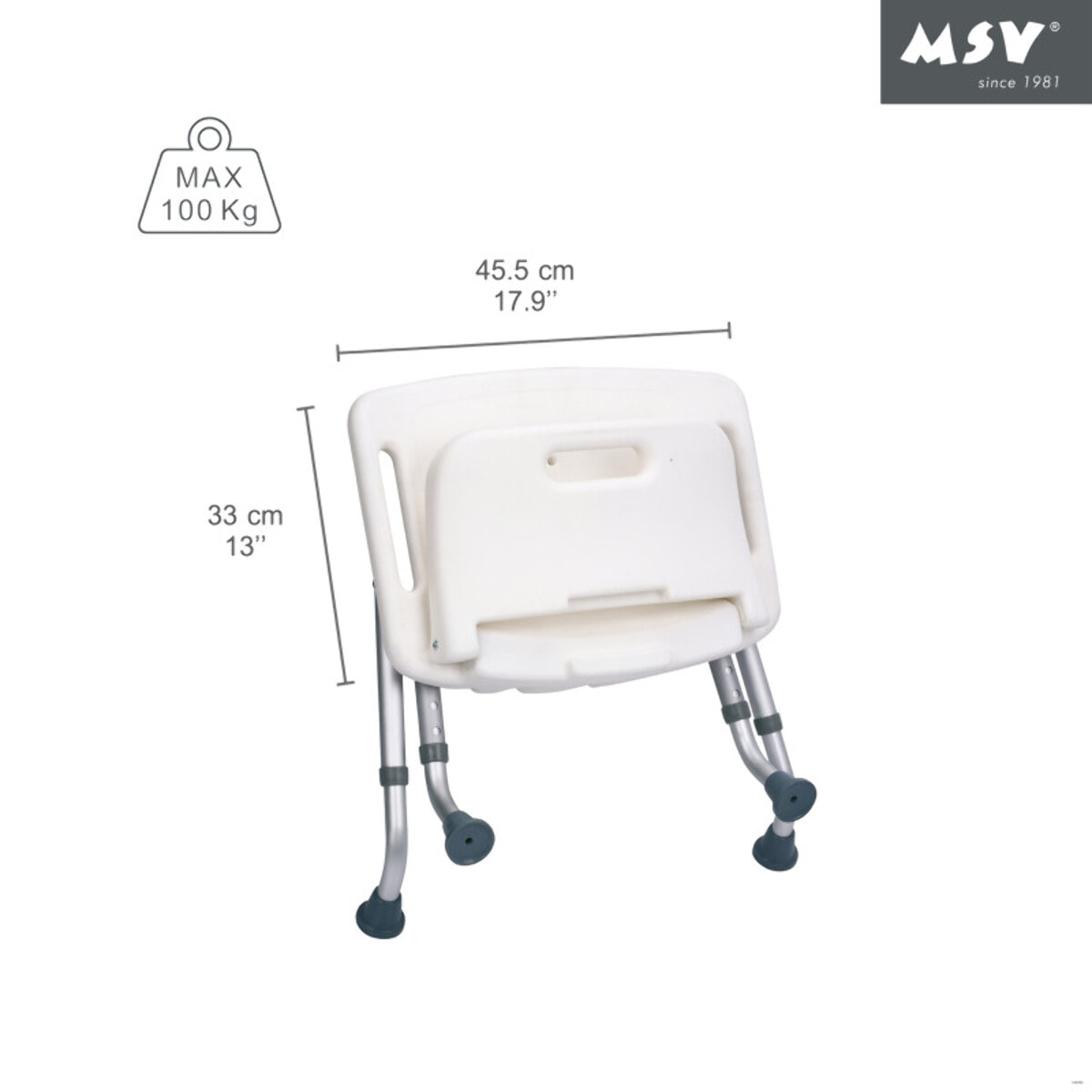 Siège de douche ajustable pliable MSV