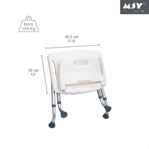 Siège de douche ajustable pliable MSV