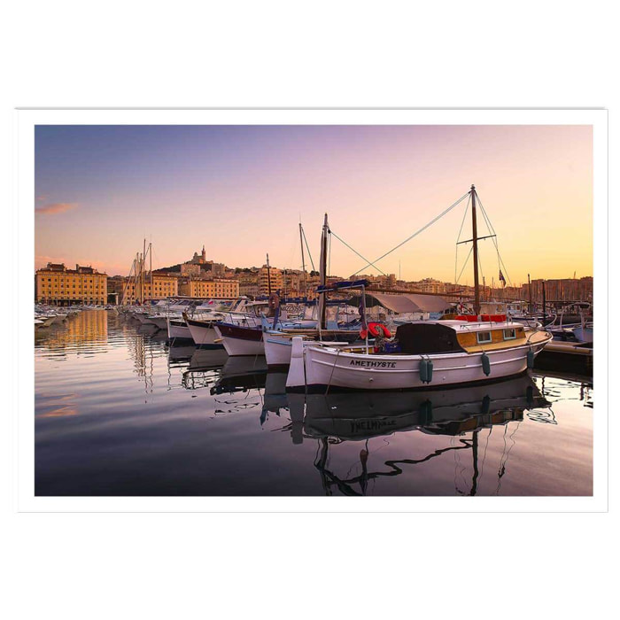 Affiche marseille , le vieux port Affiche seule