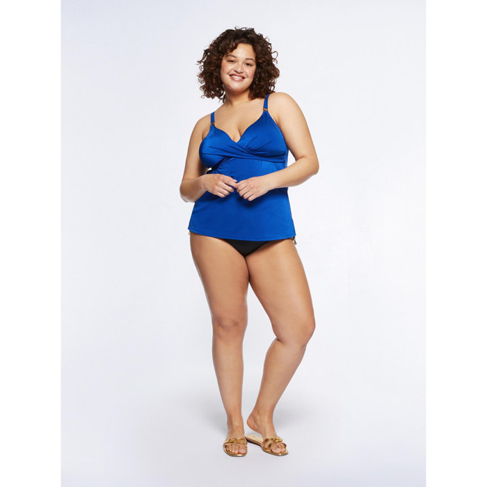 Fiorella Rubino - Top tankini con scollo incrociato - Bluette