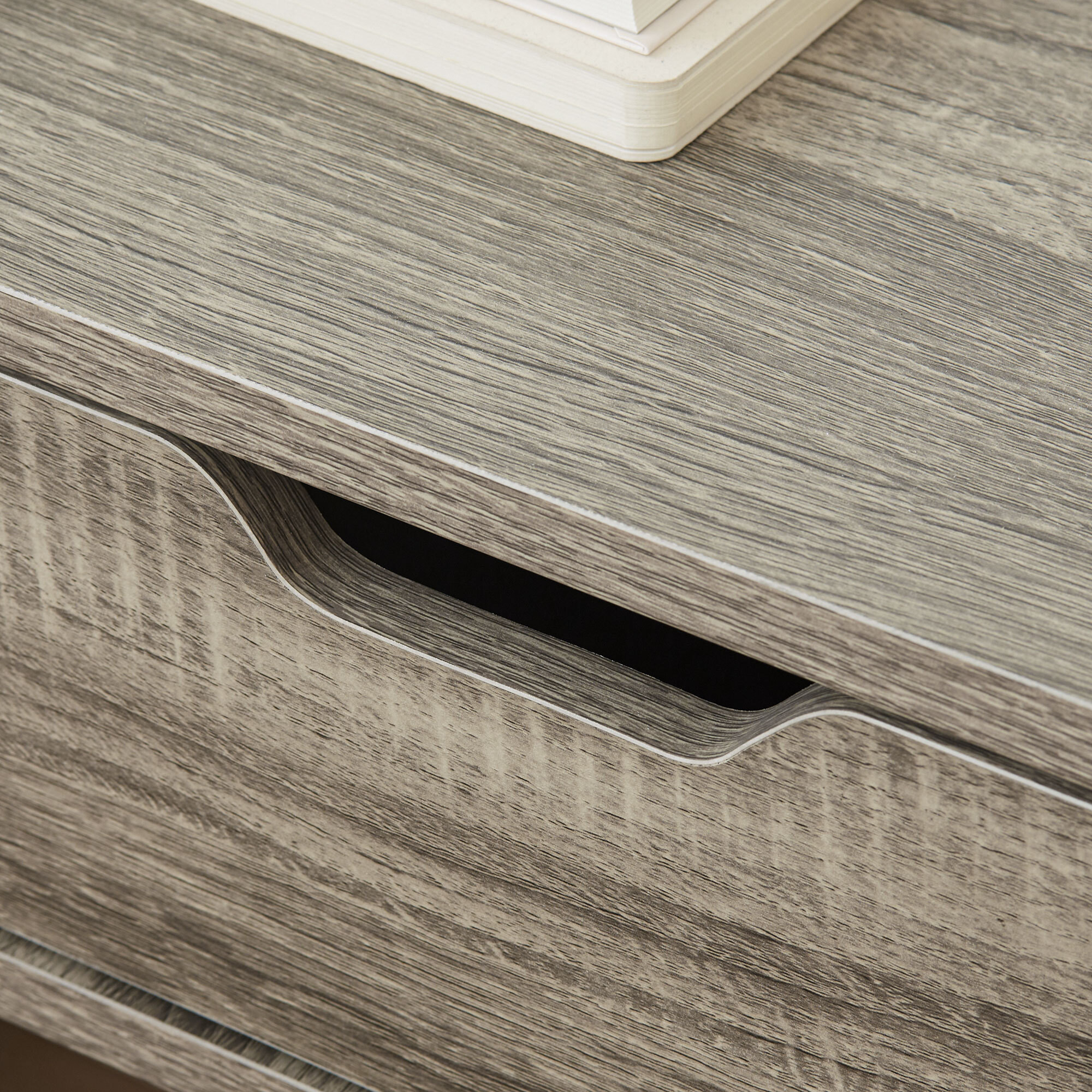 Lot de 2 chevets tables de nuit murales - tiroir coulissant, plateau - dim. 40L x 30l x 19H cm - panneaux aspect bois gris