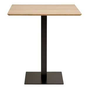Tavolo bar Fano in melamina naturale con base in metallo nero 70x70x75 cm
